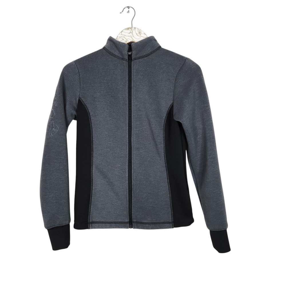 CATAGO EQUESTRIAN Jacket Women XS Gray Softshell Horseback Riding Zip Activewear